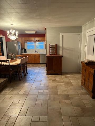 DINING/KITCHEN/FIREPLACE