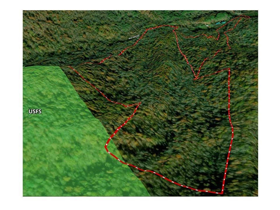 Aerial 3-D view of Property